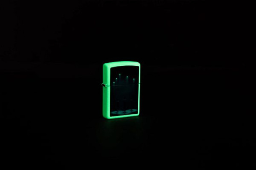 Зажигалка Zippo Aliens Design с покрытием Glow In The Dark Green 49487