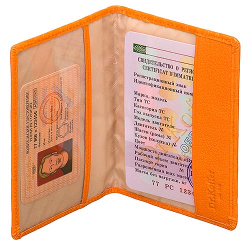 Обложка для паспорта оранжевая Др.Коффер S10157