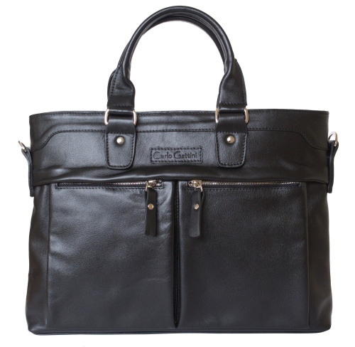 Кожаная мужская сумка, черная Carlo Gattini 5019-01