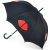 Женский зонт трость Lulu Guinness Kensington-1 Fulton L777-2877 CutOutLipsBlack