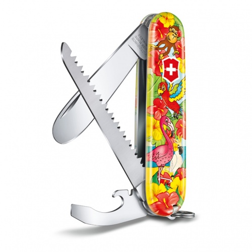 Набор для детей "Попугай": перочинный нож 84 мм, шнурок на шею, книга-раскраска, красный Victorinox 0.2373.E3 GS