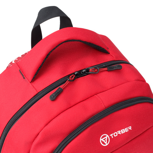 Рюкзак TORBER CLASS X, красный с орнаментом T2602-22-RED