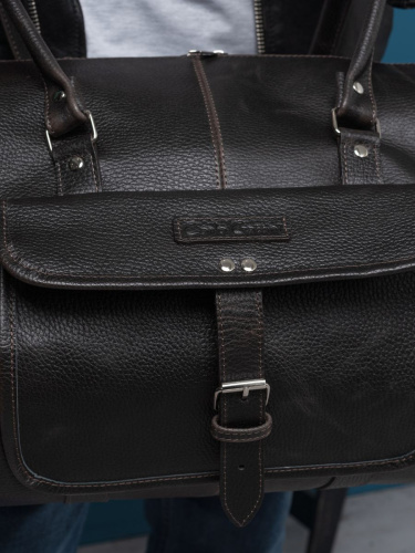 Кожаная дорожная сумка, темно-коричневая Carlo Gattini 4011-04