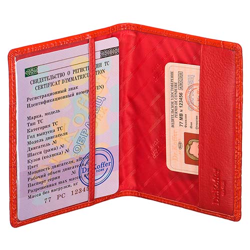 Обложка для паспорта красная Др.Коффер S10156