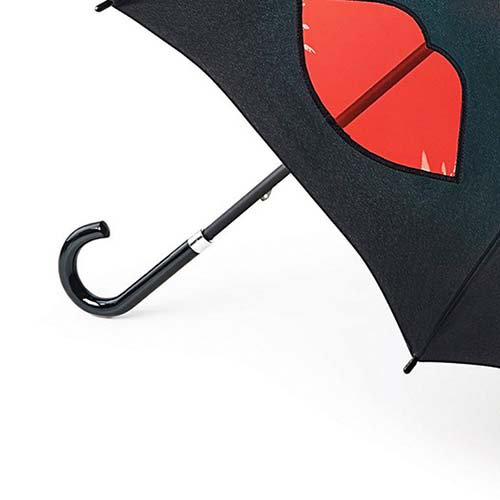 Женский зонт трость Lulu Guinness Kensington-1 Fulton L777-2877 CutOutLipsBlack