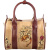 Женская сумка-саквояж бежевая с росписью Alexander TS Баррел «Птица Дивная»