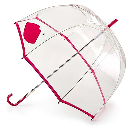 Женский зонт трость Lulu Guinness красный Fulton L719-3180 AbstractLipMagenta