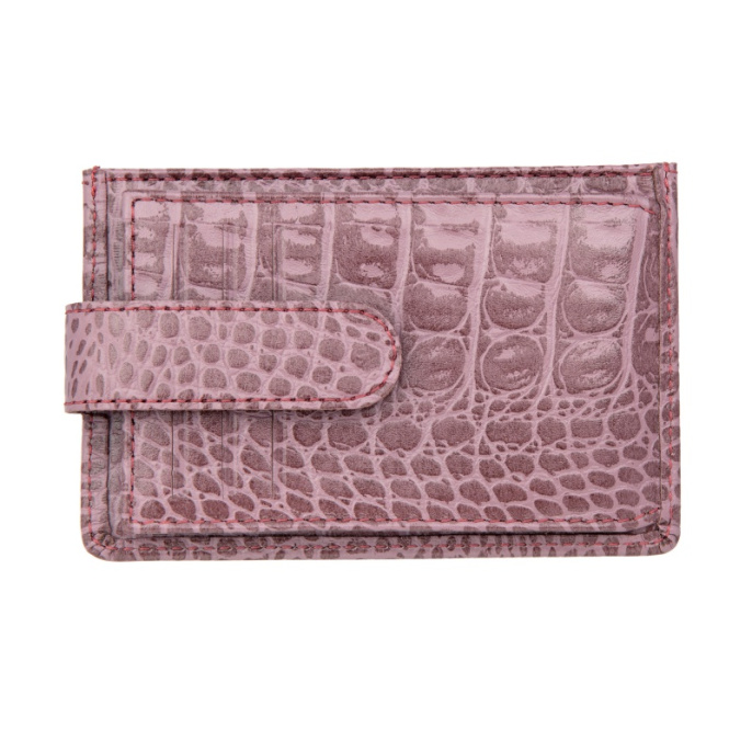 Кредитница, розовая Sergio Belotti 7401 croco pink