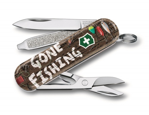 Нож-брелок Classic ''Gone Fishing'', комбинированный Victorinox 0.6223.L2005 GS