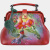 Женская сумка-саквояж красная с росписью Alexander TS Фрейм «Колибри»