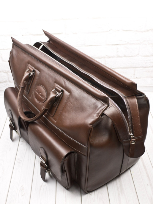 Кожаный саквояж Fabriano premium brown Carlo Gattini 4008-53