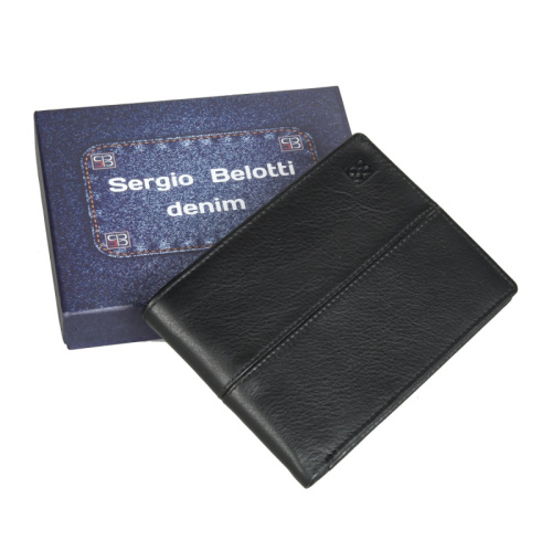 Портмоне черное Sergio Belotti 396-01 denim black