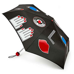 Женский зонт механика чёрный Fulton L718-3258 Stickers
