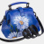 Женская сумка-саквояж синяя с росписью Alexander TS Фрейм «Ромашки»