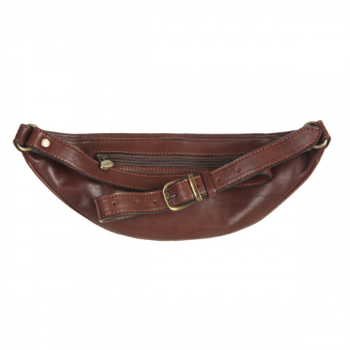 Напоясная сумка коричневая Gianni Conti 915055 dark brown