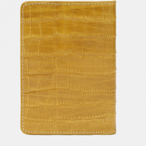 Обложка для паспорта, желтая Alexander TS PR006 Yellow Croco