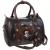Женская сумка коричневая с росписью Alexander TS Баррел «Красная королева»