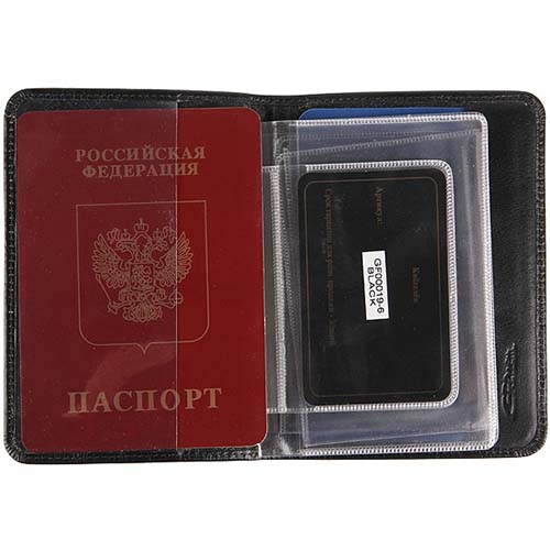 Обложка для паспорта черная Giorgio Ferretti 00019-6 black GF