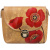Женская сумка-клатч бежевая с росписью Alexander TS Кубби «Маки»