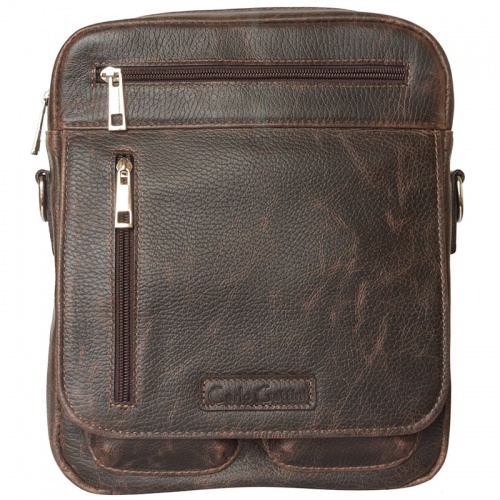 Кожаная мужская сумка, коричневая Carlo Gattini 5015-04