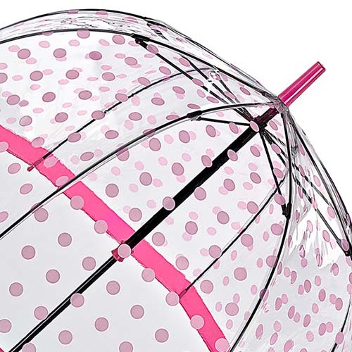 Женский зонт трость горошек розовый Fulton L042-3388 PinkPolkaDot