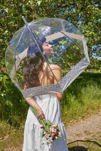 Зонт женский трость Fulton L042-4253 WeddingFloralBorder (Цветочная кайма )