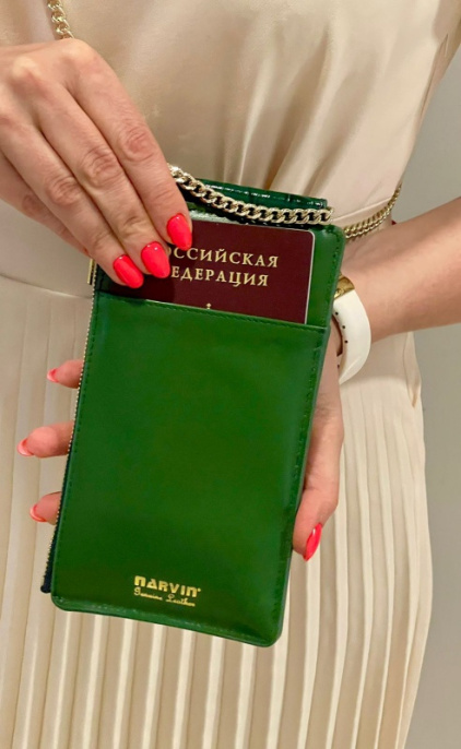 Сумочка для телефона Narvin (Vasheron)  9244-N.Croco Green