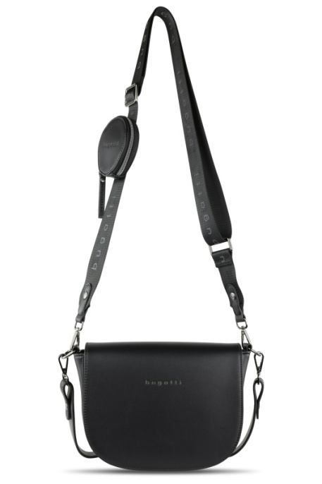 Сумка наплечная женская BUGATTI Almata, с кошельком, чёрная 49665801