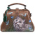 Женская сумка бежевая с росписью Alexander TS Фрейм «Кот на лужайке»