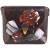 Женская сумка-клатч коричневая с росписью Alexander TS Кубби – «Розы в Зазеркалье»