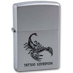 Зажигалка Tattoo Scorpion с покр. Satin Chrome серебристая Zippo 205 Tattoo Scorpion GS