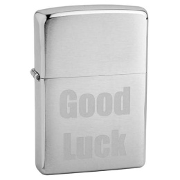 Зажигалка Good Luck с покр. Brushed Chrome серебристая Zippo 200 Good Luck GS