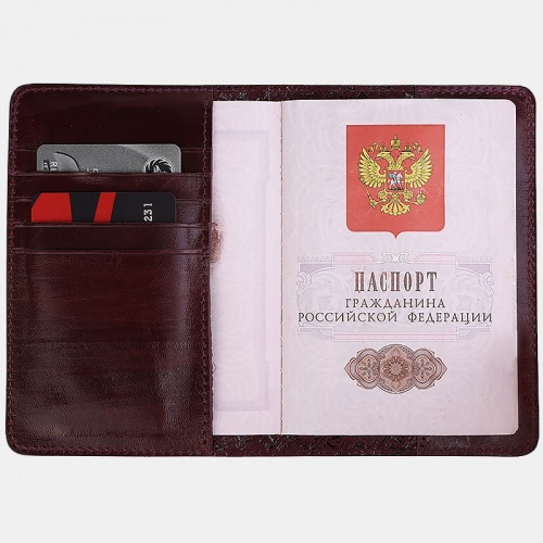 Обложка для паспорта, бордовая Alexander TS PR006 Bordo
