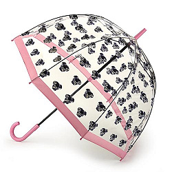 Зонт женский трость розовый Fulton L042-3726 Pugs