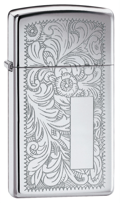 Зажигалка Slim Venetian с покр. High Polish Chrome серебристая Zippo 1652 GS