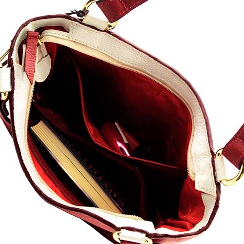 Женская сумка красная Hidesign CASSANDRA RED/WHITE