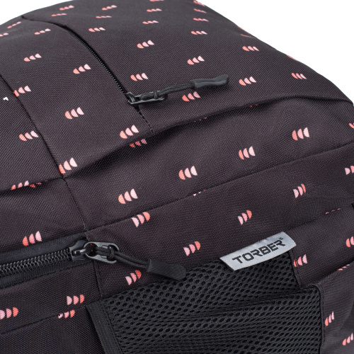 Рюкзак TORBER CLASS X, черный с орнаментом T2602-22-BLK