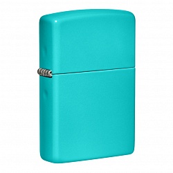 Зажигалка с покрытием Flat Turquoise, латунь/сталь, бирюзовая, глянцевая Zippo 49454 GS