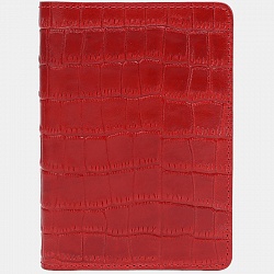 Обложка для паспорта, красная Alexander TS PR006 Red Croco
