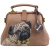 Женская сумка бежевая с росписью Alexander TS Фрейм «Мопс Моджо»
