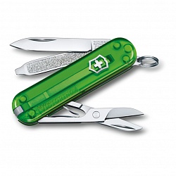 Нож-брелок, 58 мм, 7 функций, полупрозрачный зелёный Victorinox 0.6223.T41G GS