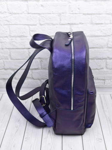 Женский кожаный рюкзак Albiate Premium blue chameleon Carlo Gattini 3103-58