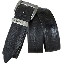 Женский ремень джинсовый чёрный Alexander TS AT40-027