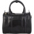 Женская сумка-саквояж чёрная с росписью Alexander TS Баррел «Лотос»