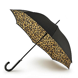 Зонт женский трость автомат чёрный Fulton L754-3791 Lynx