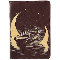 Обложка для паспорта коричневая расписная Alexander TS Лунный сон