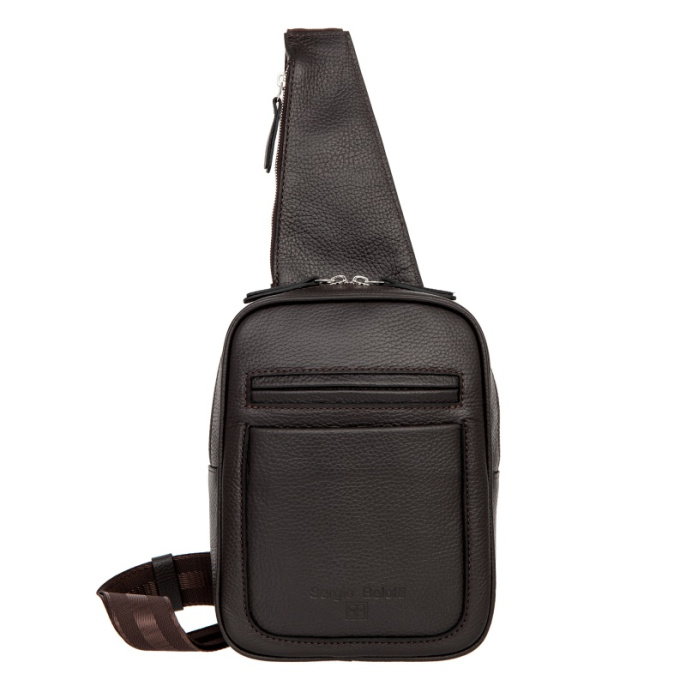 Сумка слинг, коричневая Sergio Belotti 7072 Napoli dark brown