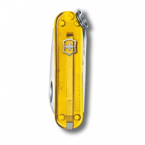 Нож-брелок, 58 мм, 7 функций, полупрозрачный жёлтый Victorinox 0.6223.T81G GS