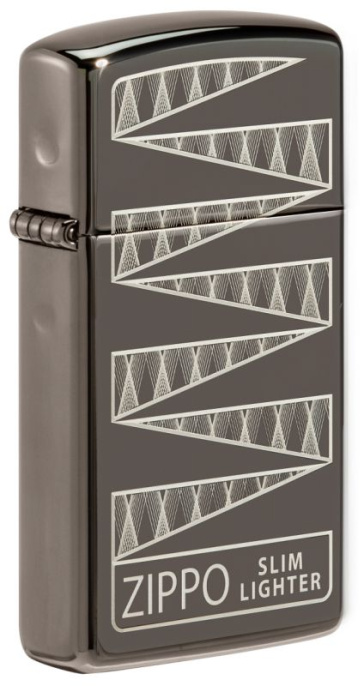 Зажигалка 65th Anniversary Zippo Slim с покрытием Black Ice 49709