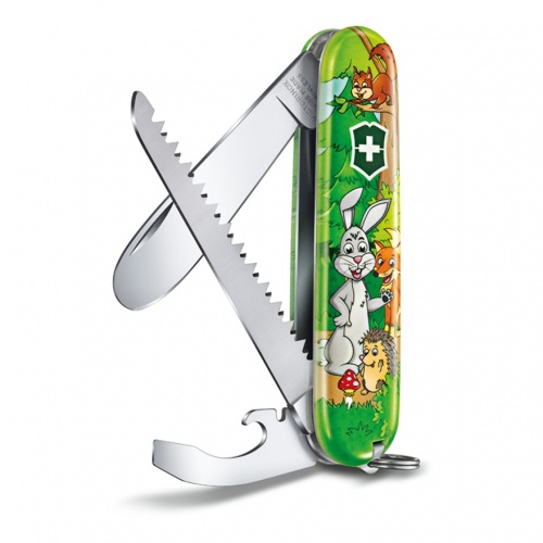Набор для детей "Кролик": перочинный нож 84 мм, шнурок на шею, книга-раскраска, зелёный Victorinox 0.2373.E2 GS